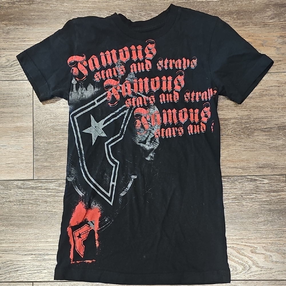 Black, Red, Graphic, T-Shirt, Cotton, 2000s, Y2k, Kids, Women's, Stretch